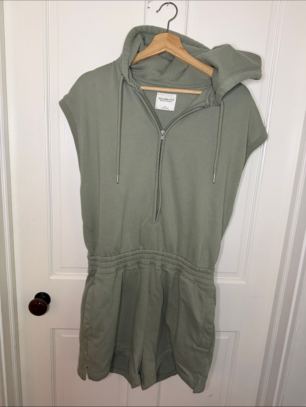 Abercrombie & Fitch Sage Green Hooded Romper